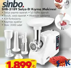 SİNBO SHB-3189 SALÇA-ET KIYMA MAKİNESİ SİNBO SHB-3189 SALÇA-ET KIYMA MAKİNESİ